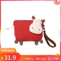 Meng Bao River Horse Satchel Three-color Patch Original Female Type Hand Carrying Cable-carrying Large Capacity Practical Cute Sails Cloth Bag