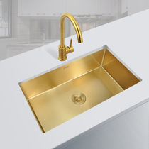  Nano 304 stainless steel sink Golden kitchen sink under the counter basin large single slot thickened handmade small sink