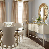 European stereo hanging mirror decorative mirror porch mirror bathroom mirror Golden Mirror neoclassical post-modern style