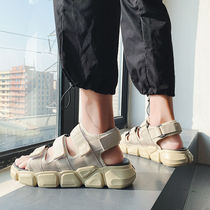 Mens sandals mens sandals sandals beach shoes summer new trend students wear Korean version indoor tennis red guys