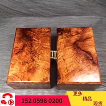 Hainan yellow rosewood pear jewellery box sea yellow tumor scar water wave tiger skin pattern treasure box jewelry box single board