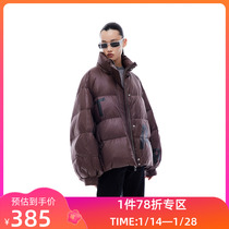 (Same style in shopping mall) LILY winter new womens print stand collar loose small short down jacket