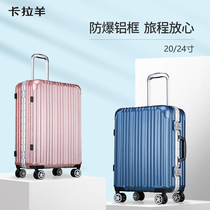 Cara sheep trolley case female universal wheel 20 inch light large capacity male 24 inch travel can be boarded password luggage