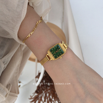 Other A34 private things ins blogger grass square retro small gold table chic temperament fashion quartz watch women