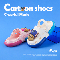 Wang Wang Team Childrens Sandals Boy Summer Hole Shoes Baby Sandals in the room silent anti-slip sandals