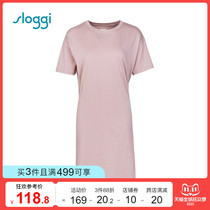 HW00306 of Triumphs sloggi womens nightneck print stretch modal short sleeve dress