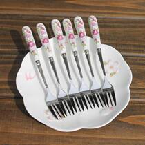 Creative fruit fork set cute home exquisite stainless steel fruit Insert fork spoon cake fork snack fork