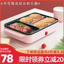 Fried Eggs Burger Machine Home Breakfast Nonstick Cake Steak Pancakes Pancake Pan Small Frying Pan Four Holes Mesh Red Omelets