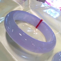 Longyu Culture Myanmar Violet Emerald bracelet ice dank and fine and permeable jade bracelet