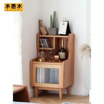 Nordic solid wood bedside cabinet storage cabinet modern simple living room sofa side Cabinet magazine locker mini cabinet