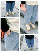 No retreat sweetcity male and female child baby has a cavity tone a loose splicing pair of jeans pants