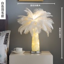 New firefly Ostrich feather lamp Warm romantic ins Girl Princess Childrens living room Bedroom bedside lamp