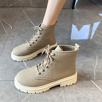 Pink thick bottom British style Martin boots womens motorcycle boots classic big toe short boots 2022 high-top rhubarb boots all-match