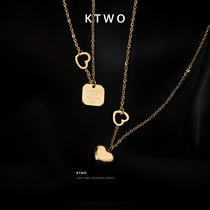 Korean version of the new fashion ins tide personality simple K gold necklace female cold wind net red with the same clavicle chain gift