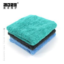 380GSM ultrasonic cutting edge wiping car towel without side coral suede QD towel 40X40 car wash interior wipe private