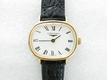 Flat rectangular Swiss manual white plate bag gold simple second-hand antique womens watch 817