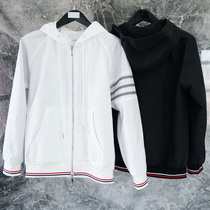 2020 Autumn New TB jacket men and women same men men slim four bar zipper hooded assault jacket tide