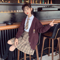 Girls spring dress trendy children jk suit CUHK childrens tennis red 2022 new Yangqi Academy Wind Three sets of spring and autumn