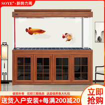 Chinese-style intelligent ultra-white fish tank aquarium large floor-to-ceiling entrance screen partition living room household bottom filter free water change