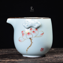 Hand painted blue and white porcelain fair cup tea Sea tea divider Underglaze color tea leak accessories Tea accessories special price