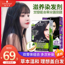 Schwa-Coco pleasant nourishing hair dye cream Ginseng Nourishing Double Cream Without Ammonia Multiple Times to Dye With a Blister White Hair