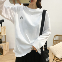 Early spring new round neck long sleeve T-shirt female Korean version of Wild base shirt loose thin cec Super fire casual coat tide