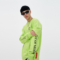 FPA (VENGETICE)spring three-color theme fake TWO-PIECE T-shirt national tide brand round neck loose long-sleeved mens sweater