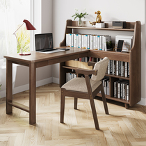 Solid wood desk student home small apartment bookshelf integrated corner table simple writing desk office computer study desk