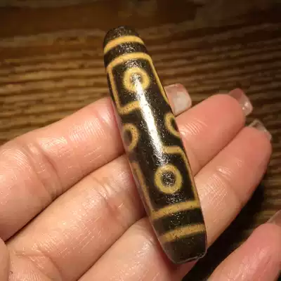 Tibetan circulation high oil-coated pulp full of weathered tooth yellow nine-eyed Tianzhu necklace pendant pendant handlebar unisex