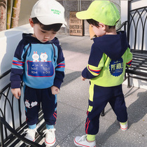 Little boy spring clothes 2021 New Tide set 2 children 3-5 years old baby clothes two-piece Sports foreign gas Cotton