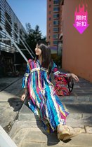 Thai national style designer two-wear sunscreen windbreaker pure cotton printed tassel sand holiday beach dress