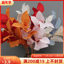 Factory direct sales big grapefruit leaf simulation flower wedding flower art large leaf road guide flower arrangement flower arrangement flower wedding hall Leaf Wood