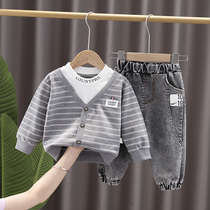 Male baby spring and autumn suit small boy spring new foreign baby 1 clothes 2-3 year old fashionable two-piece set tide