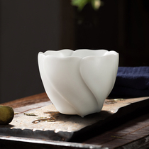 Hengfu tea set drinking tea owner single Cup Kung Fu Tea Cup ceramic white porcelain tea cup personal handmade kiln Yuelan Cup