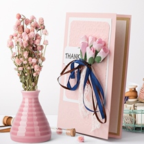 Explosive three-dimensional ins dry bouquet handmade 3d greeting card creative birthday business Thanks for inviting staff gift goddess