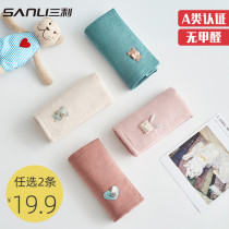 Sanli Gauze childrens small towel Pure cotton cotton face towel Face towel Absorbent childrens towel Square towel Baby soft household