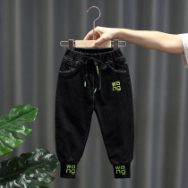 Boys winter clothes plus velvet jeans baby winter thick warm long pants children Korean version of Joker Tide