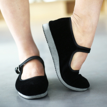 Ethnic dance shoes Jiaozhou Yangko shoes womens high heel northeast Tibetan grade black cloth shoes dance heels women folk dance