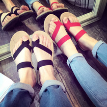 Summer home non-slip home ethnic style shoes Japanese vintage men and women couple linen slippers sandals toes