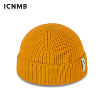 IC branch tide brand wool hat female male Korean version wild short cold hat Ginger yellow street personality knitted hat