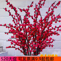 Red Fruits Handcrafted Emulation Winter Green Fruits DIY Materials Bag Making Beads Hair Chaego Red Fruits Red Fruits Wedding Celebration Flower Boom