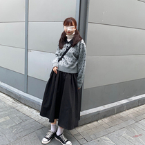 Flower field window vintage Mori lapel sweater female 2020 new Korean slim short pullover knitted top tide tide