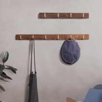 Nordic hanging clothes hook wall-mounted wall clothes hat rack hooks a row of long solid wood shelters Xuanguan door rear hanger
