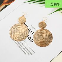 Geometric retro exaggerated large round earrings for women