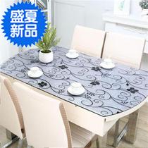 Plastic table cloth board oval table glass c waterproof disposable retractable table pad folding soft anti-hot oil