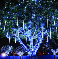 led solar lights flashing lights string lights decorative lights outdoor colorful color changing hanging tree lights outdoor meteor shower lights
