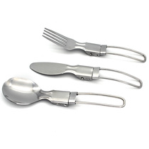  Outdoor picnic student office worker tableware stainless steel folding spoon