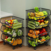 Kitchen vegetable rack storage basket vegetable shelf multi-layer kitchen rack ground fruit vegetable storage rack home