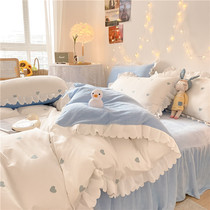 Bed Small Clear New Winter Coral Suede Four Pieces Of Milk Suede Flannel Velvet Single Suede Winter Quilt Cover Bed Linen 3