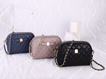 Full sheepskin womens bag leather womens bag small fragrance style diamond chain womens bag European and American fashion oblique shoulder bag women